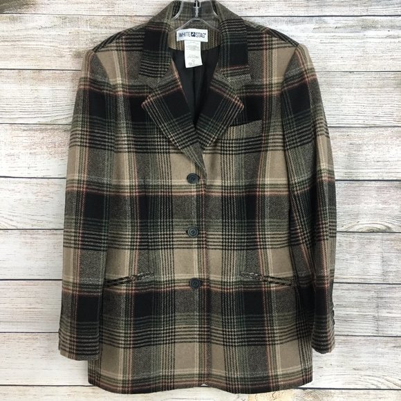VTG White Stag Blazer Jacket Plaid Wool Blend - Picture 2 of 11
